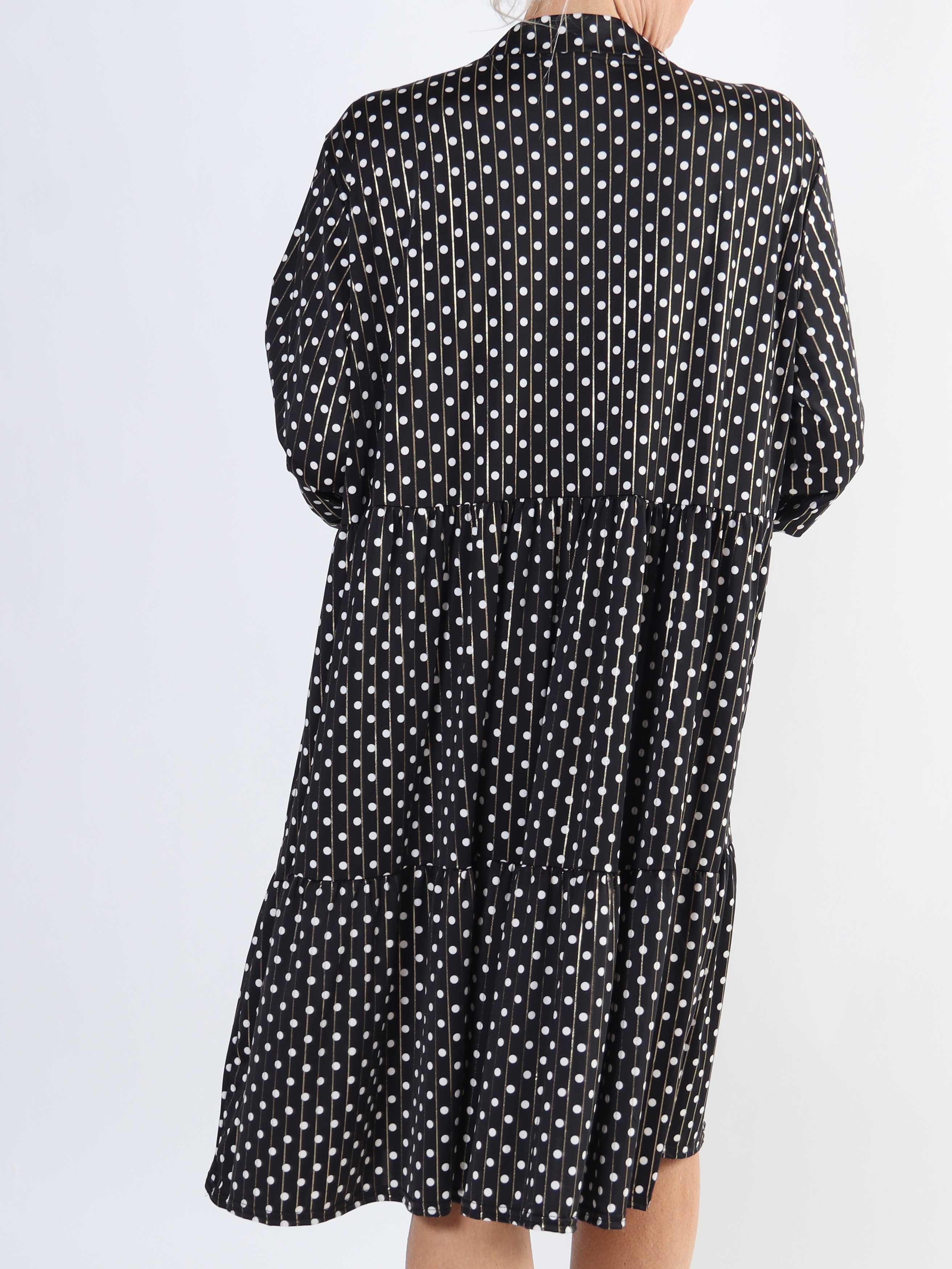 Milano Dot Midi - Plus size-klänning med prickar och lager-på-lager-look - Green